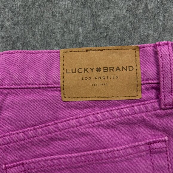 Lucky Brand Mid Rise Cut Off Shorts Women's Size 6 / 28 Radiant Orchid Fray NWT - Picture 10 of 14
